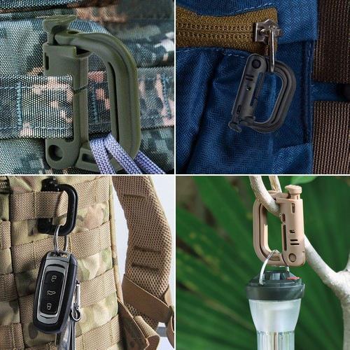 Карабін фіксатор D-подібний Tornado Grimloc MOLLE 4 шт. Khaki (11198491) - фото 8 Карабін фіксатор D-подібний Tornado Grimloc MOLLE 4 шт. Khaki (11198491) - фото 8