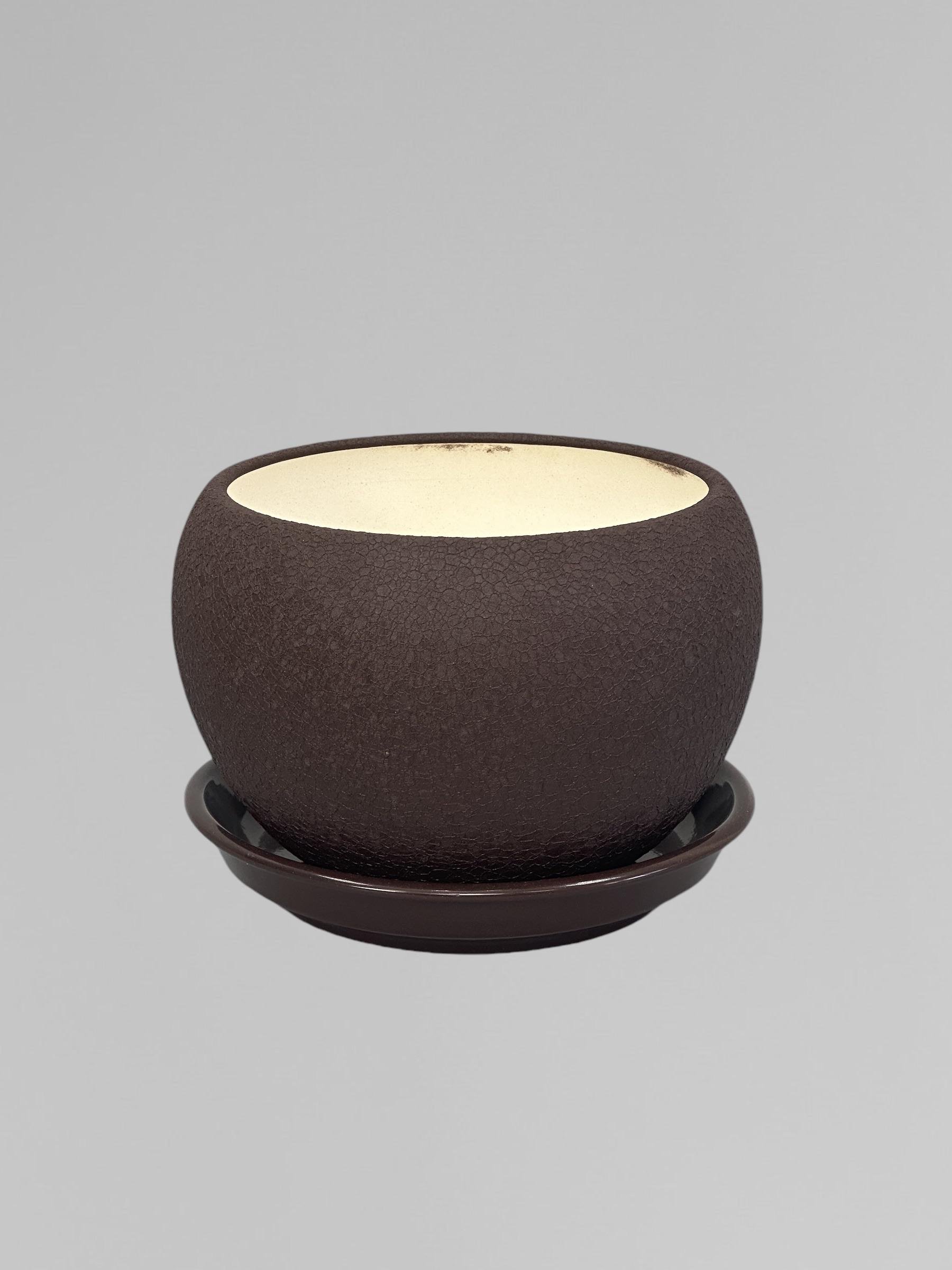 Горшок для цветов керамический Шар Шелк 1,4 л Шоколад (Г01008) - фото 1 Горшок для цветов керамический Шар Шелк 1,4 л Шоколад (Г01008) - фото 1