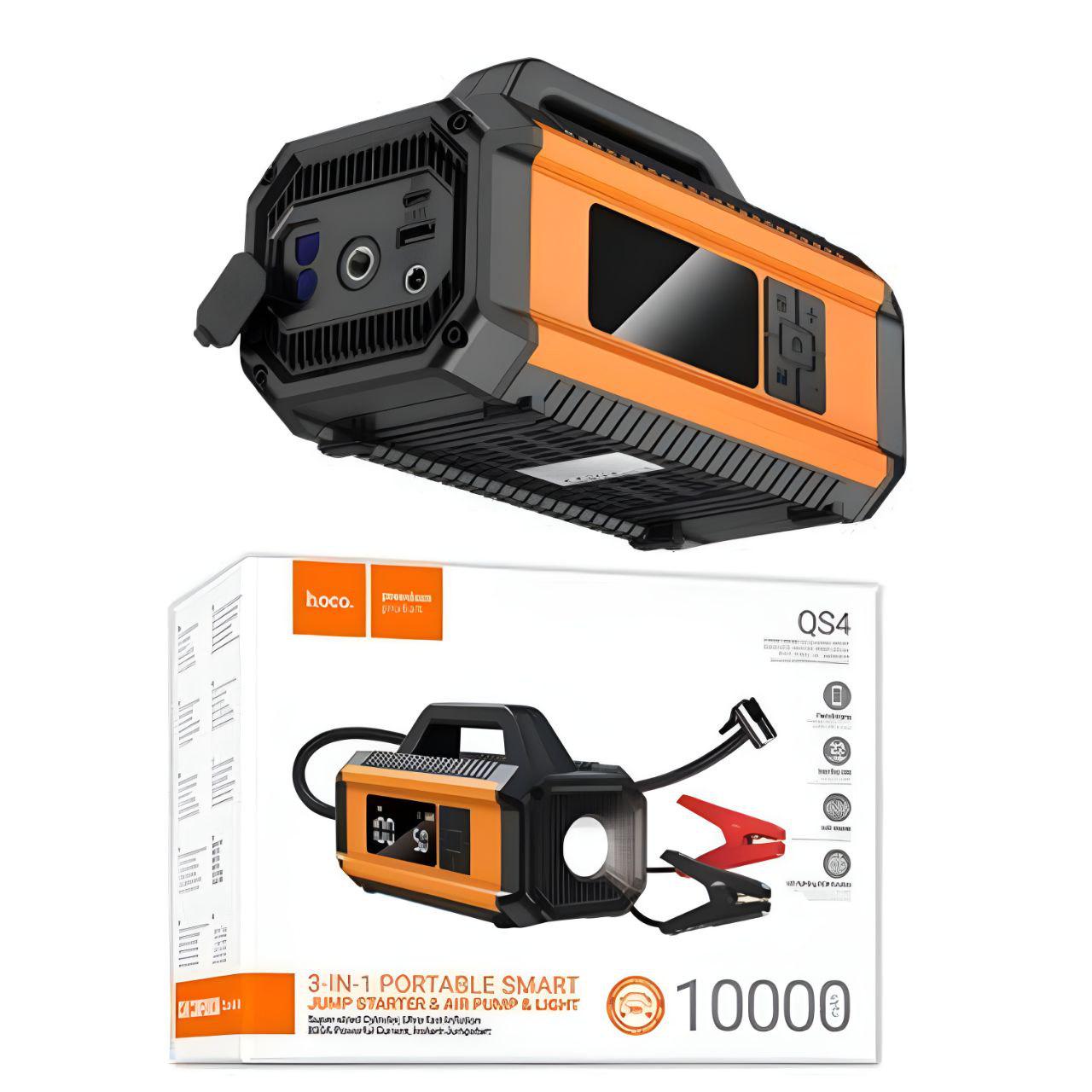 Повербанк Hoco QS4 з LED дисплеєм/2 ліхтарями 800А Чорний (25256116)