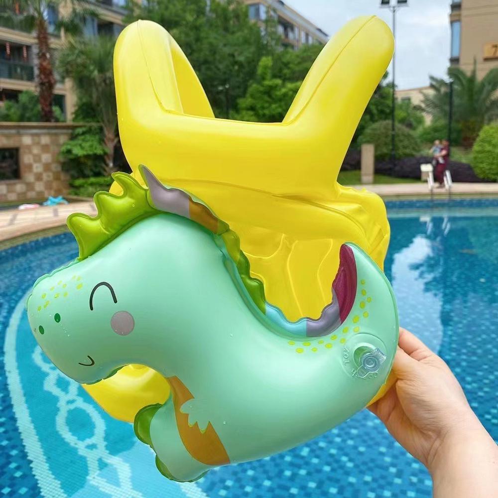 Жилет надувний для плавання для дітей динозавр Жовтий - фото 4