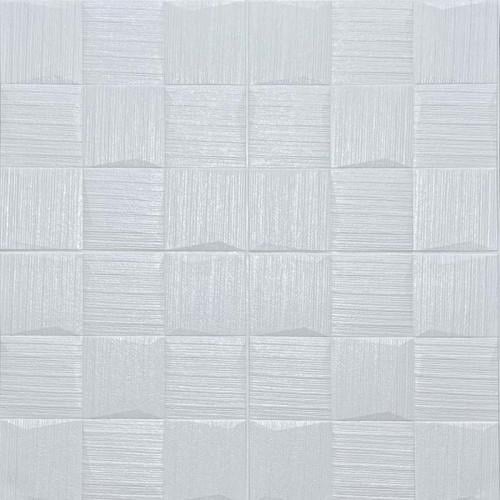 Панель самоклеющаяся 3D под рваные кубики 700x700x5 мм Белый