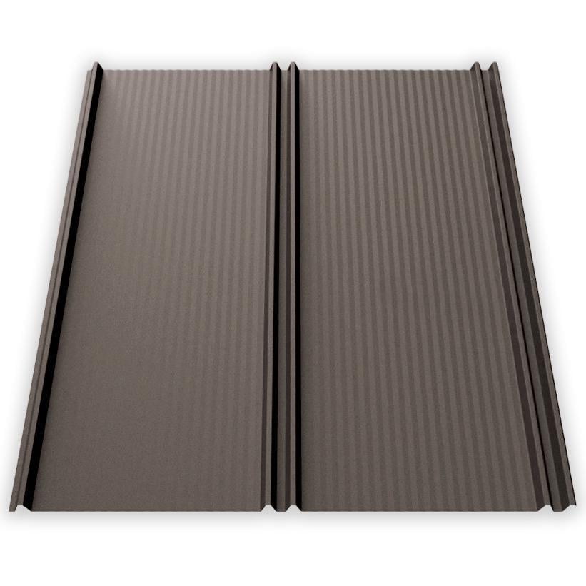 Фальц-настил AKM Zn 100 г/м2 0,43 мм 1120х2000 мм Ral 8019 Темно-коричневый матовый (30302778)