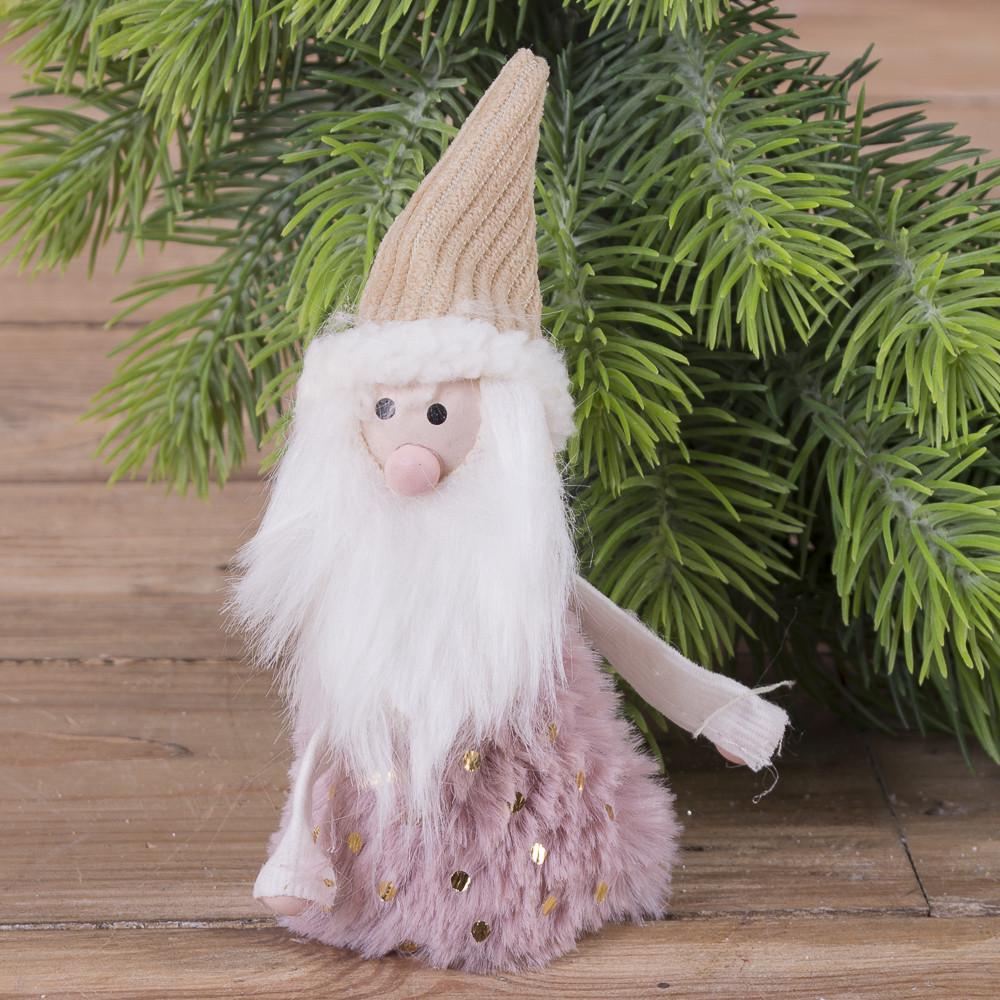 Подвеска Санта-Клаус в горошек Розовый/Золотой (3637-1)