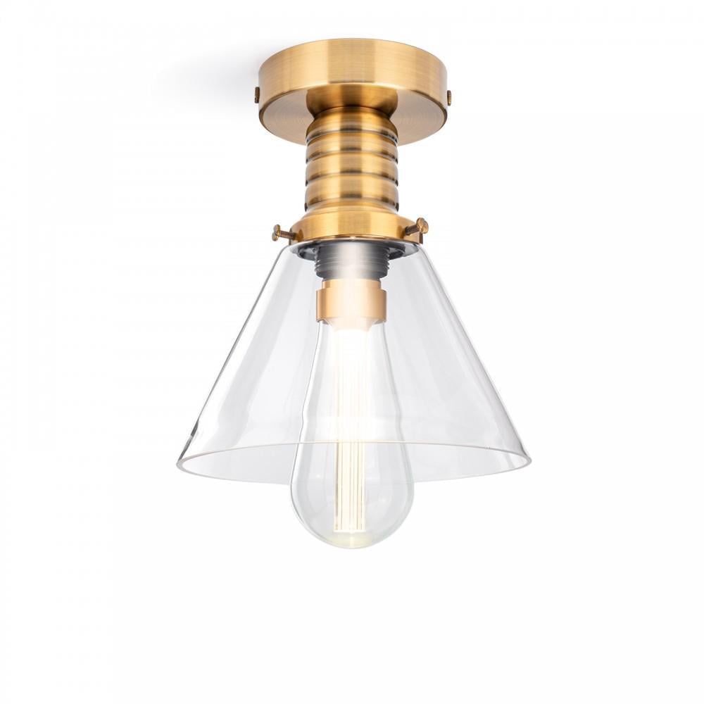 Потолочный светильник ретро из прозрачного стекла Funnel Clear Jazz Collection Gold (CL-JC0002/GOLD) Потолочный светильник ретро из прозрачного стекла Funnel Clear Jazz Collection Gold (CL-JC0002/GOLD)