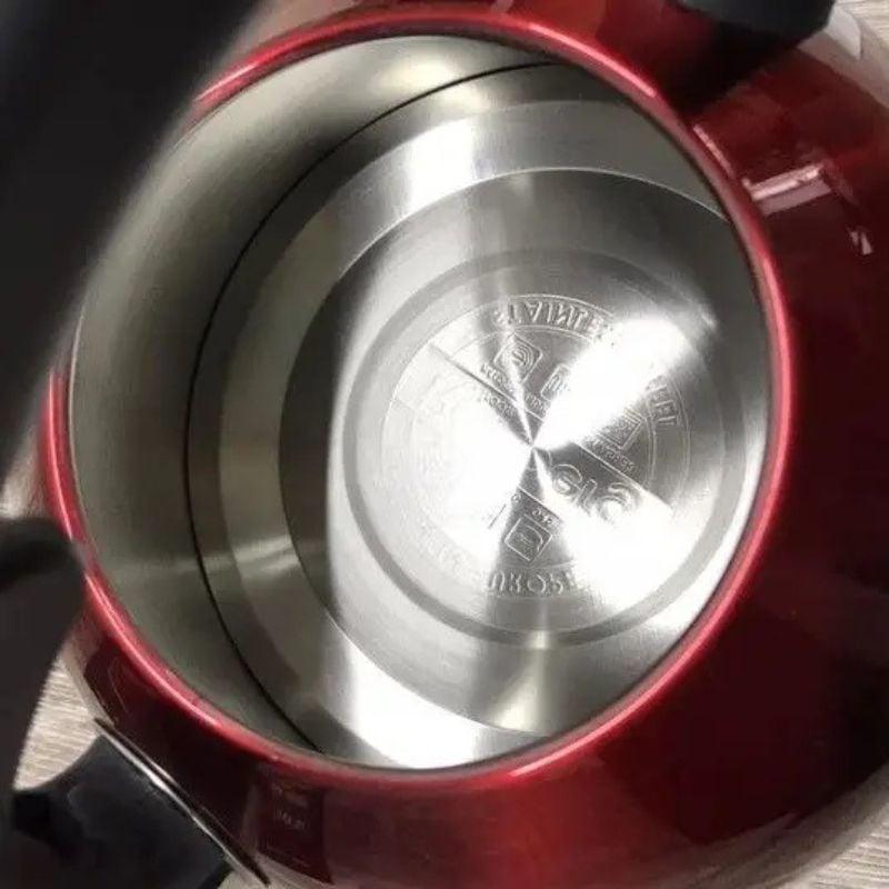 Чайник Rainberg RB-625 нержавіюча сталь зі свистком 3 л Red (26202616) - фото 10