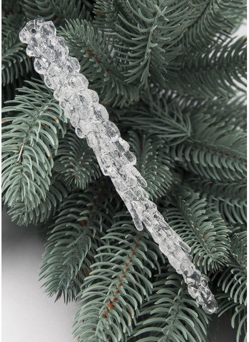 Підвіска новорічна Бурулька міні прикраса акрилова 17 см (bb3)