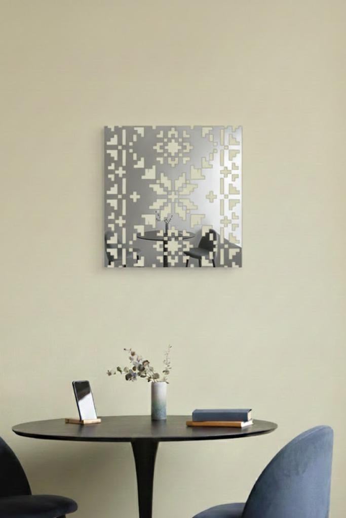 Инсталляция зеркальная Вышиванка DFA для декора стен и мебели Серебристый (YA00090-S)