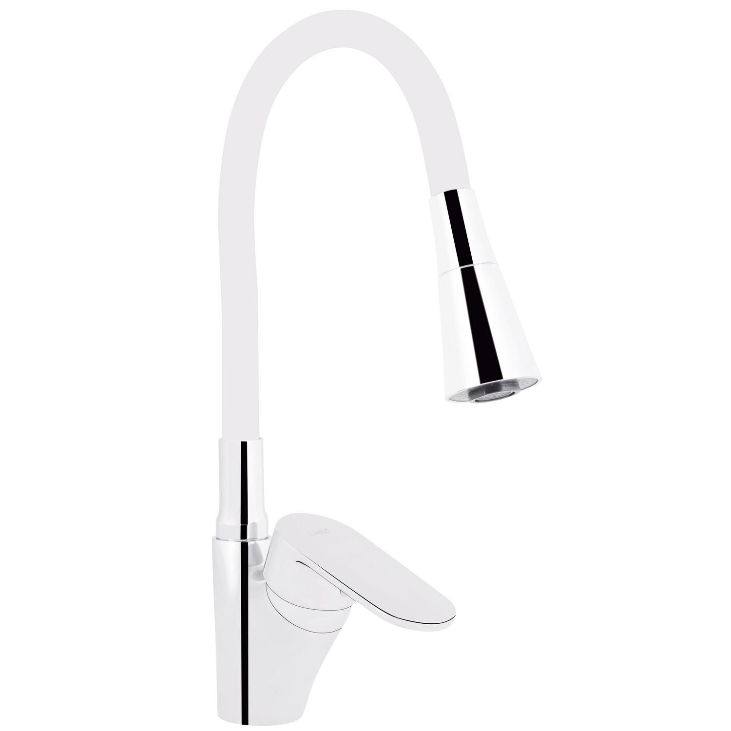 Смеситель для кухни Lidz Tani LDTAN007F3WCR40423 с гибким изливом Белый (249462)