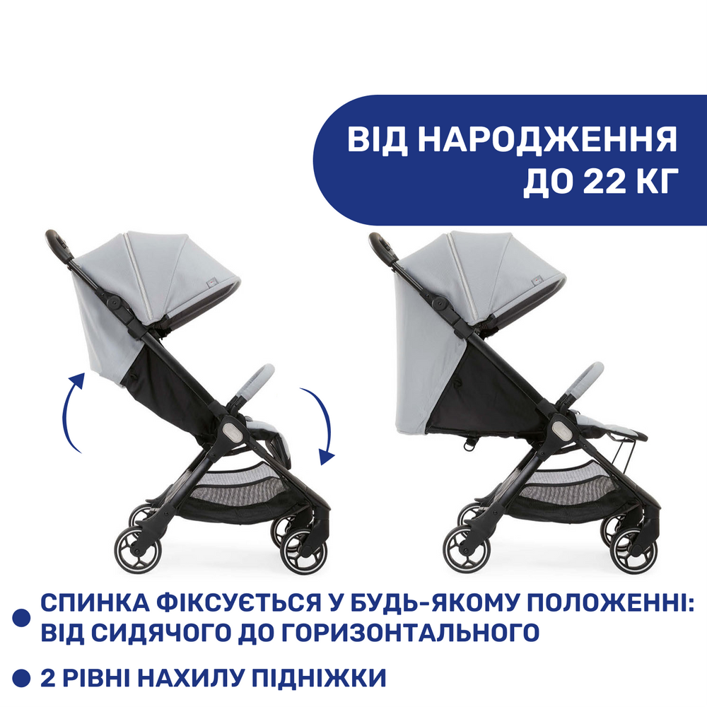 Коляска для прогулок и путешествий Chicco WE Stroller Серый (143151) - фото 4