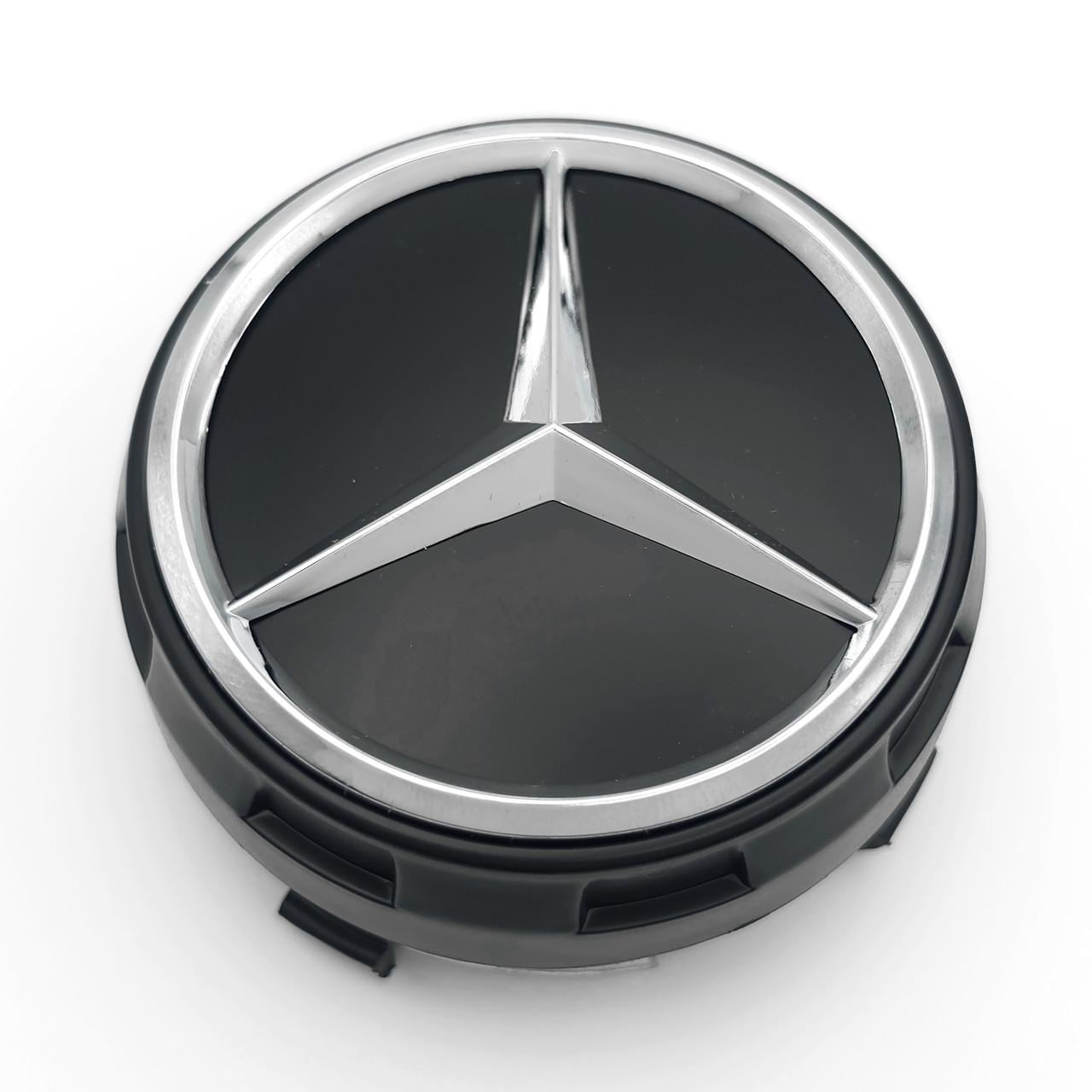 Ковпачок заглушка маточини колеса Mercedes Benz 75 мм тип 5 Чорний матовий (3012768179)