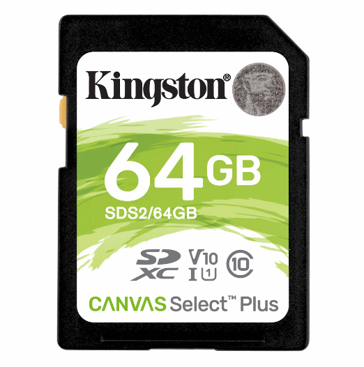 Карта пам'яті Kingston Canvas Select Plus 64 Гб Class 10 V10 (SDS2/64GB)