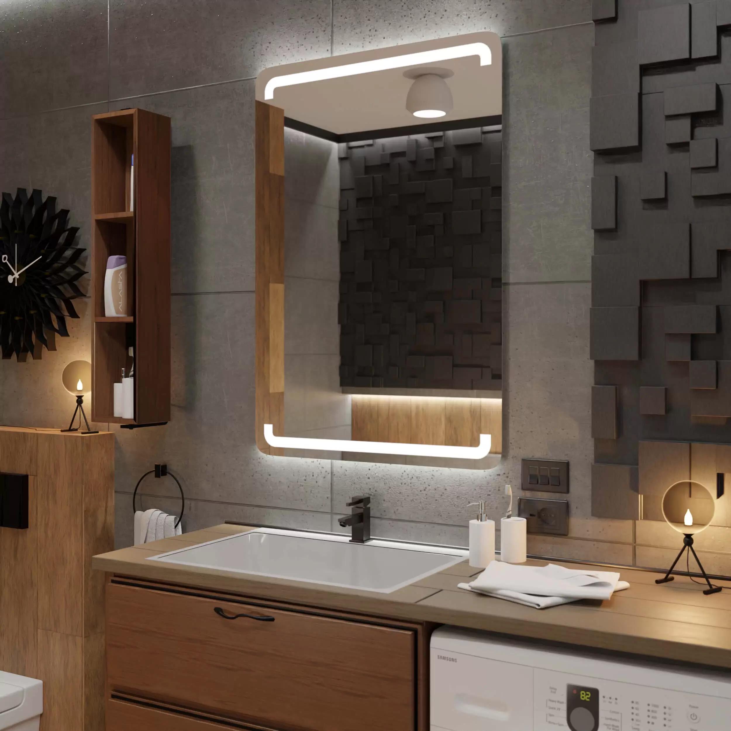 Зеркало Dim Dzerkal CREMA с LED-подсветкой 50х70 см (3715)