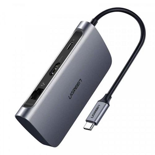 Док-станція UGreen CM212 USB3.0 Type-C USB 3.0x2/HDMI/RJ45/SD/TF/PD 50852 Сірий - фото 2