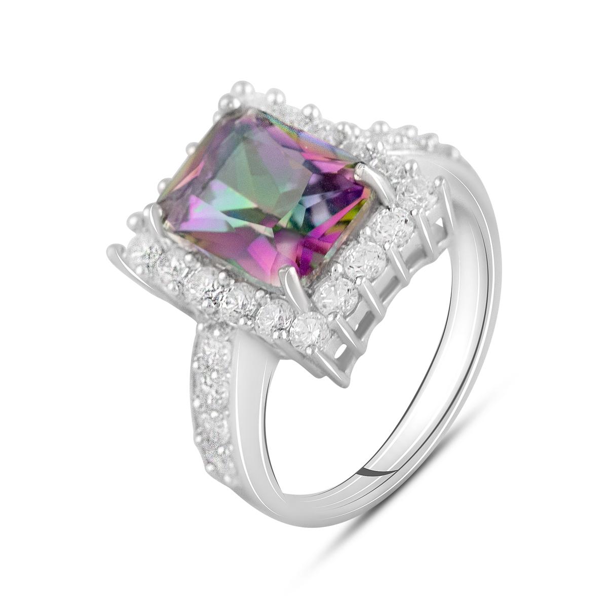 Кольцо серебряное с мистик топазом 4,15 ct 4,92 г р. 17 (2117285) Кольцо серебряное с мистик топазом 4,15 ct 4,92 г р. 17 (2117285)