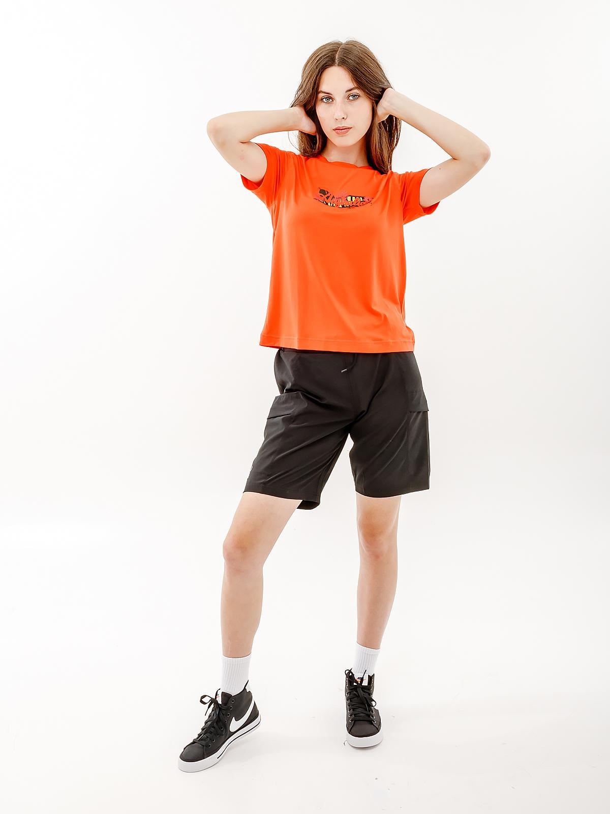 Футболка женская Australian LOGO FLOWERS TEE JERSEY V L Оранжевый (7dLSDTS0027-119 L)