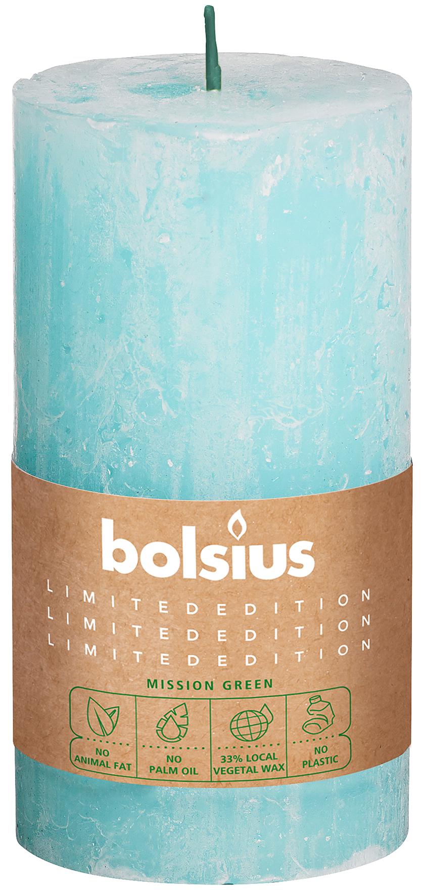 Свеча Bolsius Rustic Pillar Sky 130x68 мм Синий (BOL-590357)