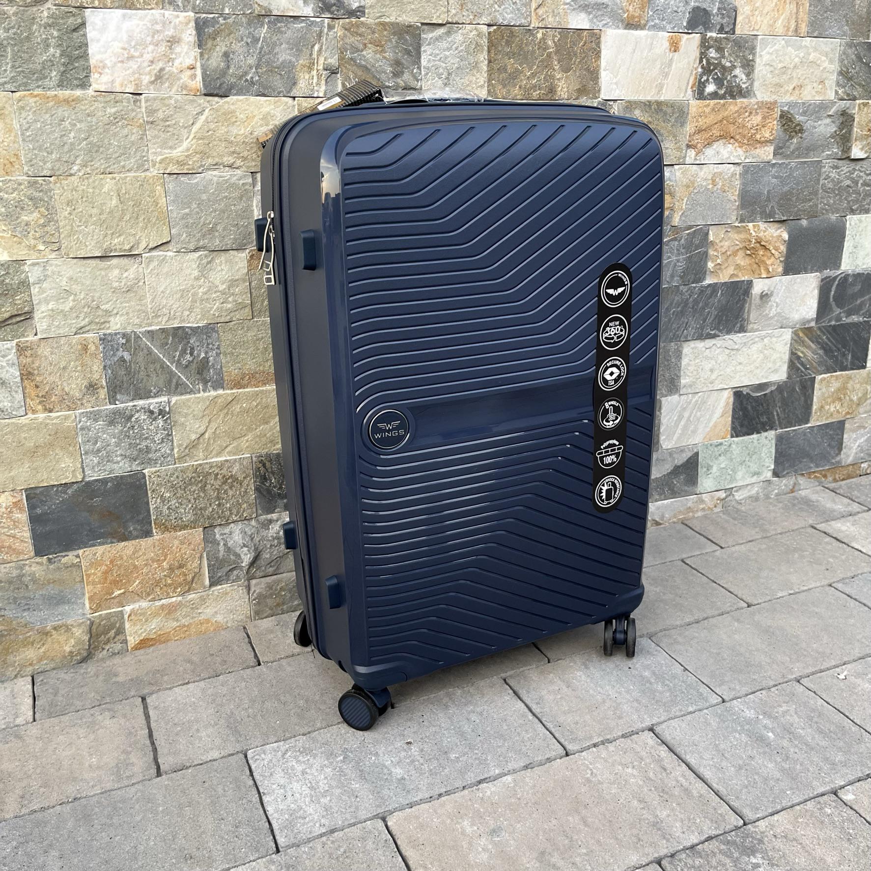 Чемодан дорожный большой из полипропилена Wings DQ181-04 L Синий - фото 3 Чемодан дорожный большой из полипропилена Wings DQ181-04 L Синий - фото 3