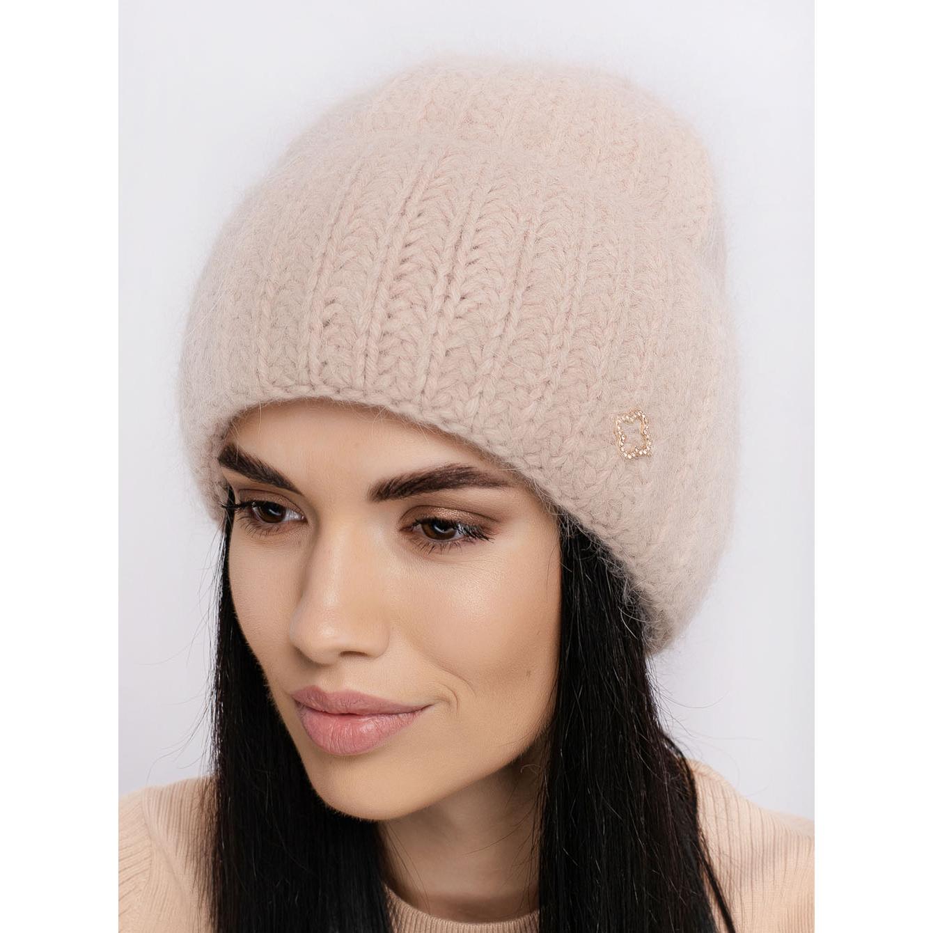 Шапка ангоровая Leks Троянда one size Темно-бежевый - фото 1 Шапка ангоровая Leks Троянда one size Темно-бежевый - фото 1