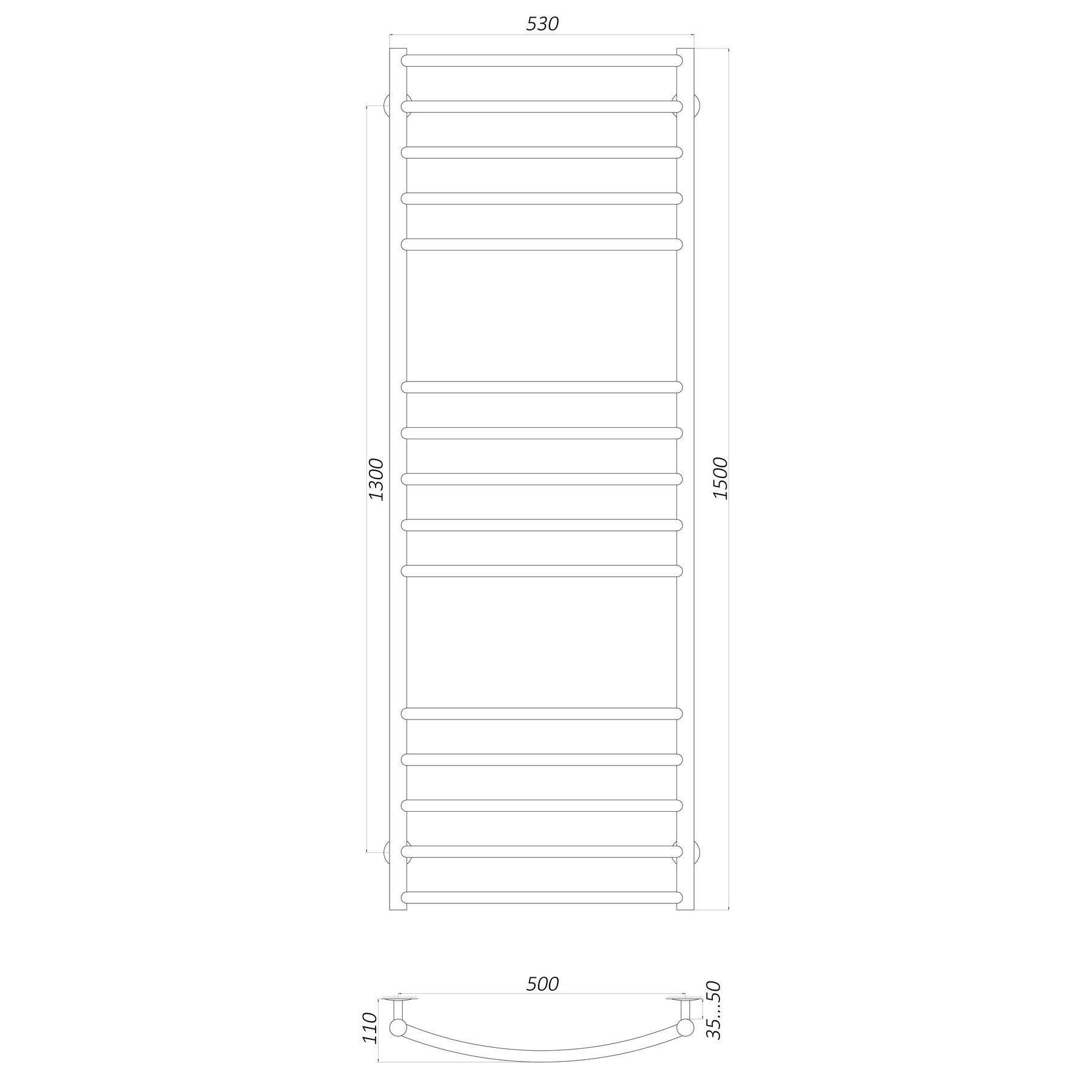 Полотенцесушитель UNIO LDE W 1500-500-15 Лестница Дуга Элит (21427) - фото 4 Полотенцесушитель UNIO LDE W 1500-500-15 Лестница Дуга Элит (21427) - фото 4