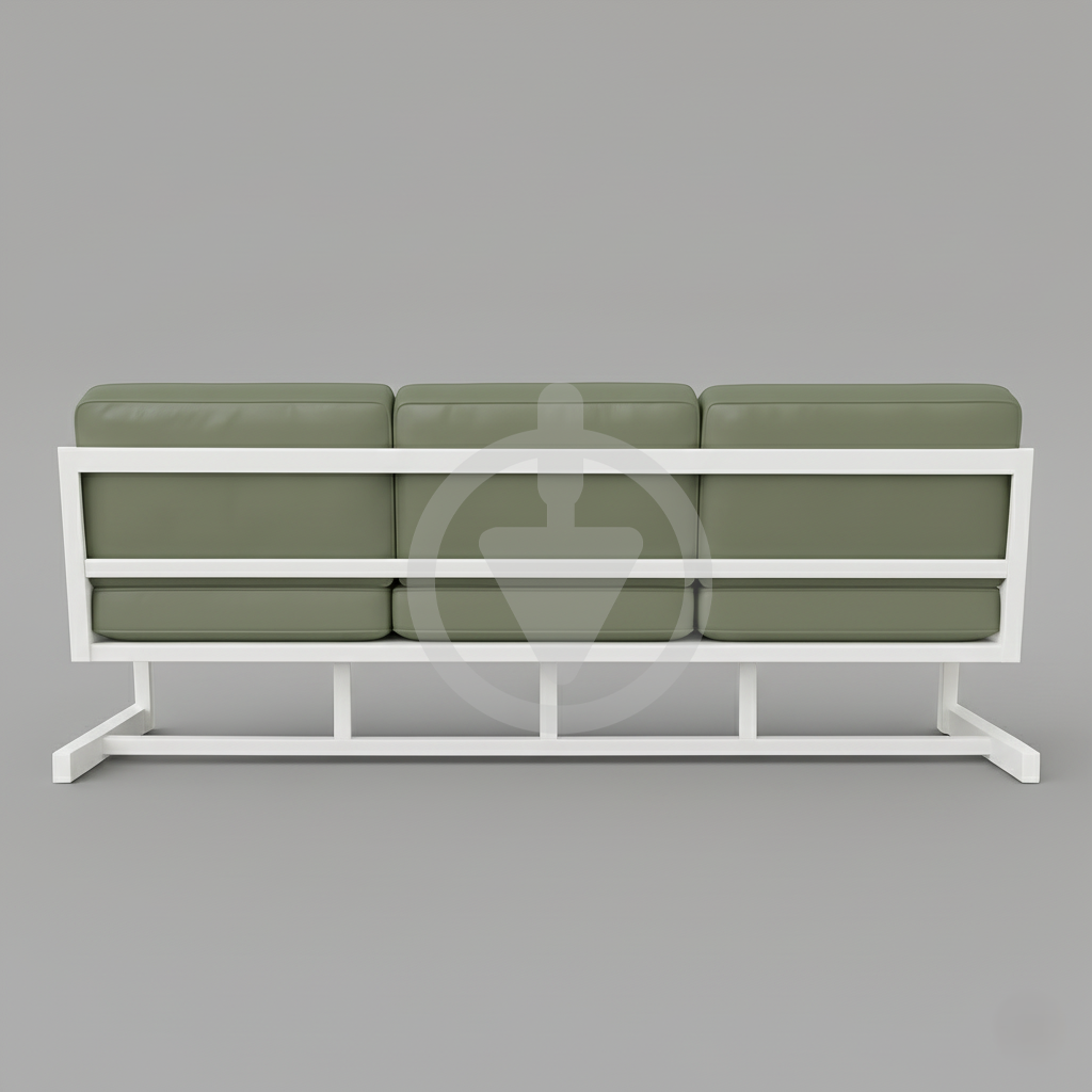 Диван металевий AVVS tech Атлас вуличний лофт екошкіра 246 см Оливковий/Білий (30222864) - фото 3