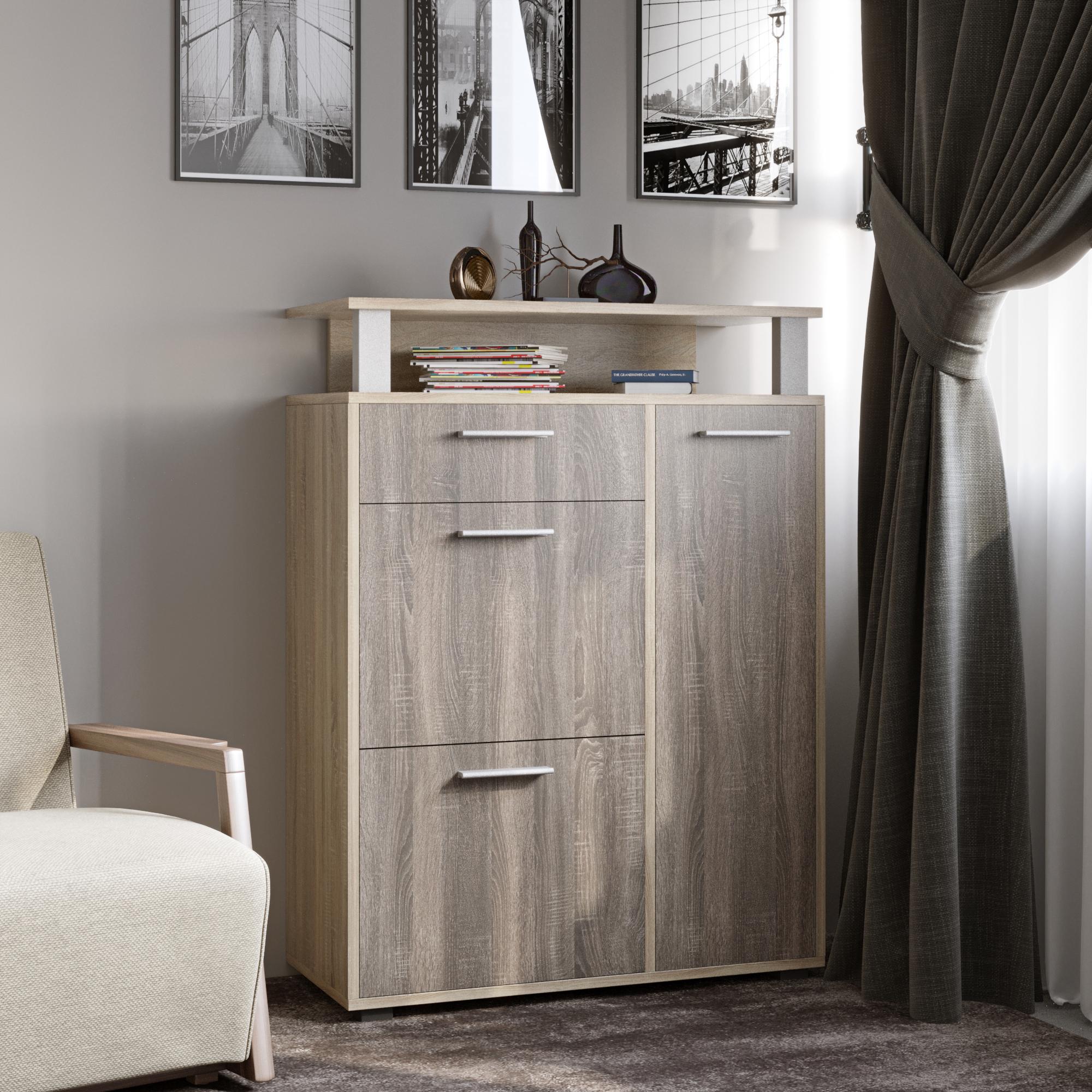 Тумба для обуви Эверест ТО-2 Сонома/Трюфель (EVR-2219) - фото 2 Тумба для обуви Эверест ТО-2 Сонома/Трюфель (EVR-2219) - фото 2