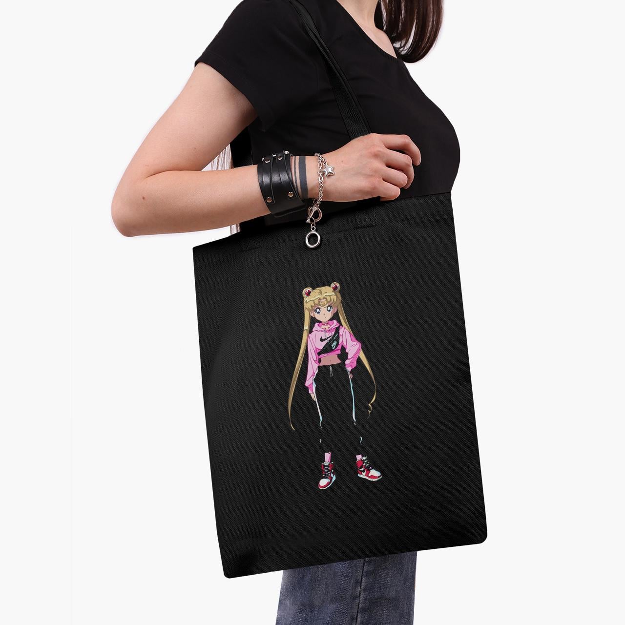 Эко сумка шоппер Sailor Moon 41x35 см Черный (9227-2927-BK) Эко сумка шоппер Sailor Moon 41x35 см Черный (9227-2927-BK)