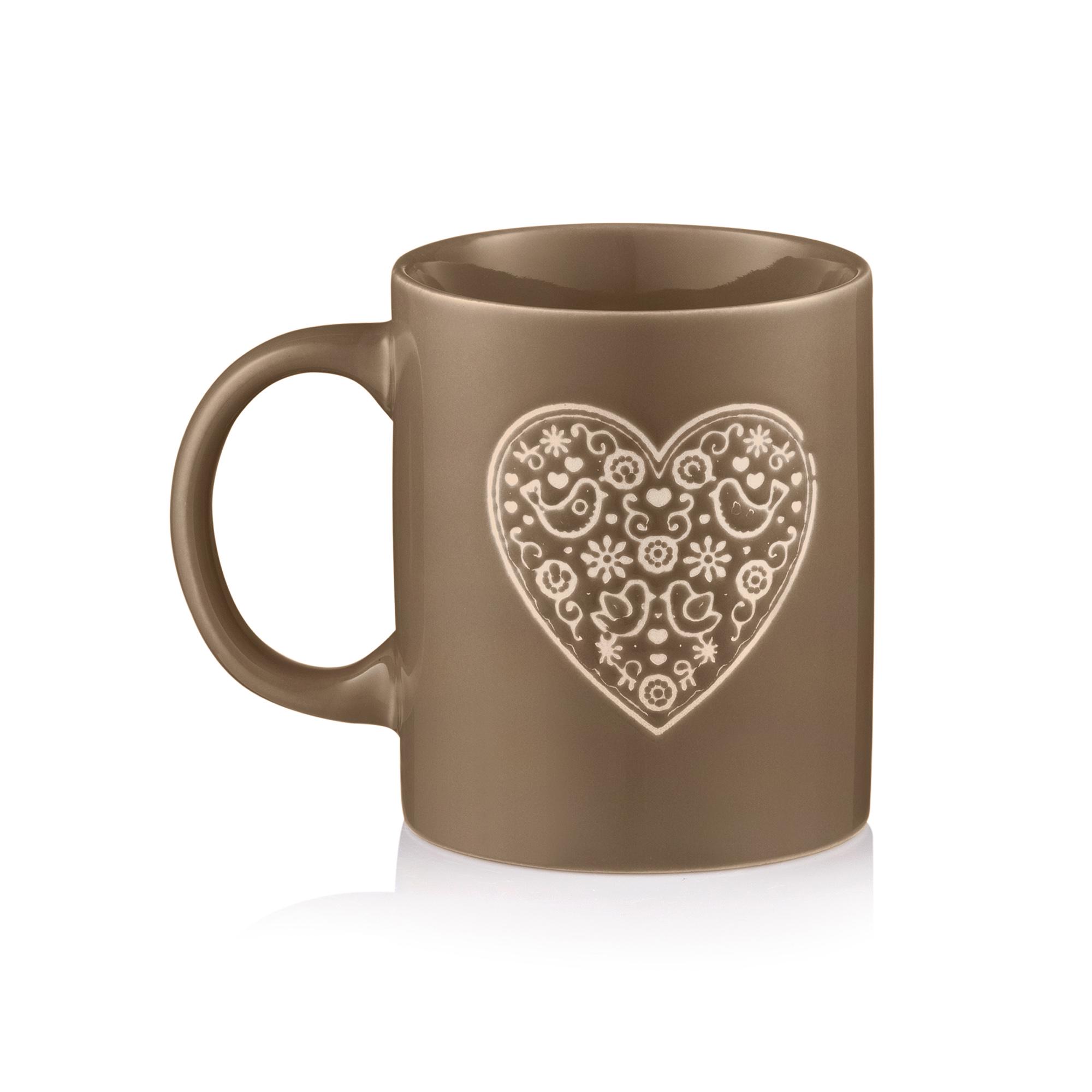 Чашка керамическая Ardesto Heart 320 мл Серый (AR3074G) Чашка керамическая Ardesto Heart 320 мл Серый (AR3074G)