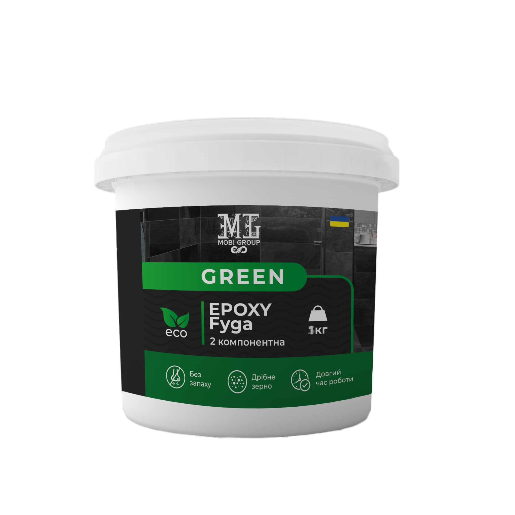 Фуга епоксидна Green Epoxy Fyga дрібне зерно 1 кг RAL 8017 Шоколадно-коричневий