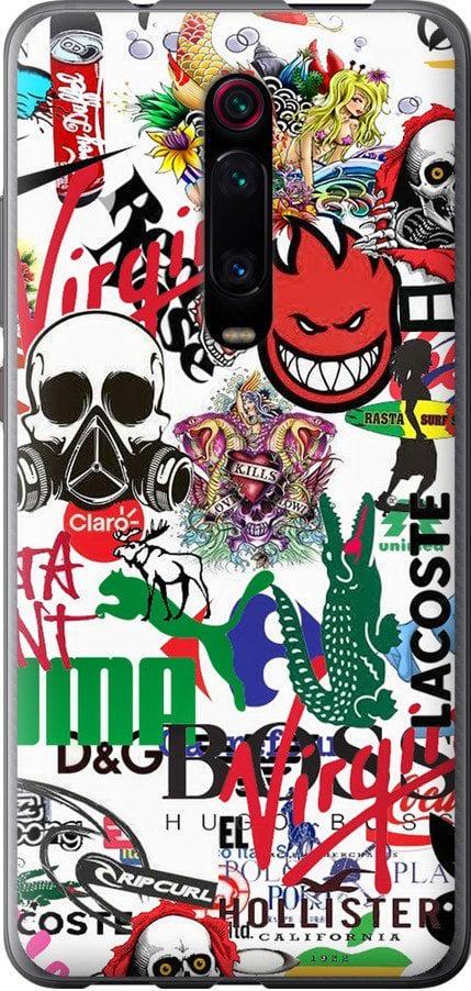 Чехол на Xiaomi Mi 9T Many different logos (4022u-1815-42517)