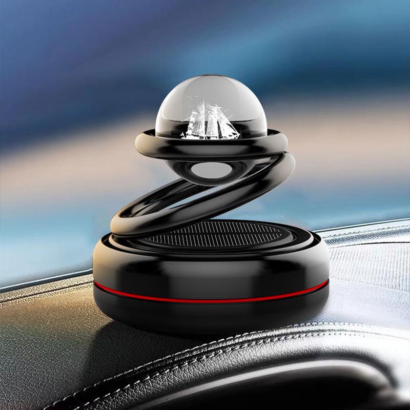 Ароматизатор на сонячних батареях у машину кільця що обертаються 3D корабель Чорний - фото 3 Ароматизатор на сонячних батареях у машину кільця що обертаються 3D корабель Чорний - фото 3