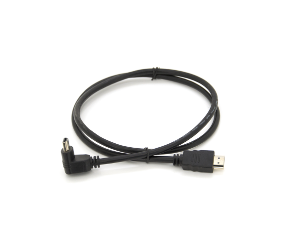 Кабель Merlion HDMI M - HDMI M v1.4 1 м коннектор 90° Black (26449090)
