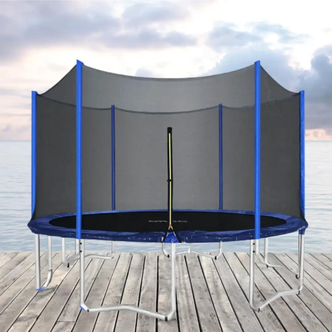 Батут для детей и взрослых RJ-0088-1 с защитной сеткой и лестницей d 366 см Синий (118756) - фото 2