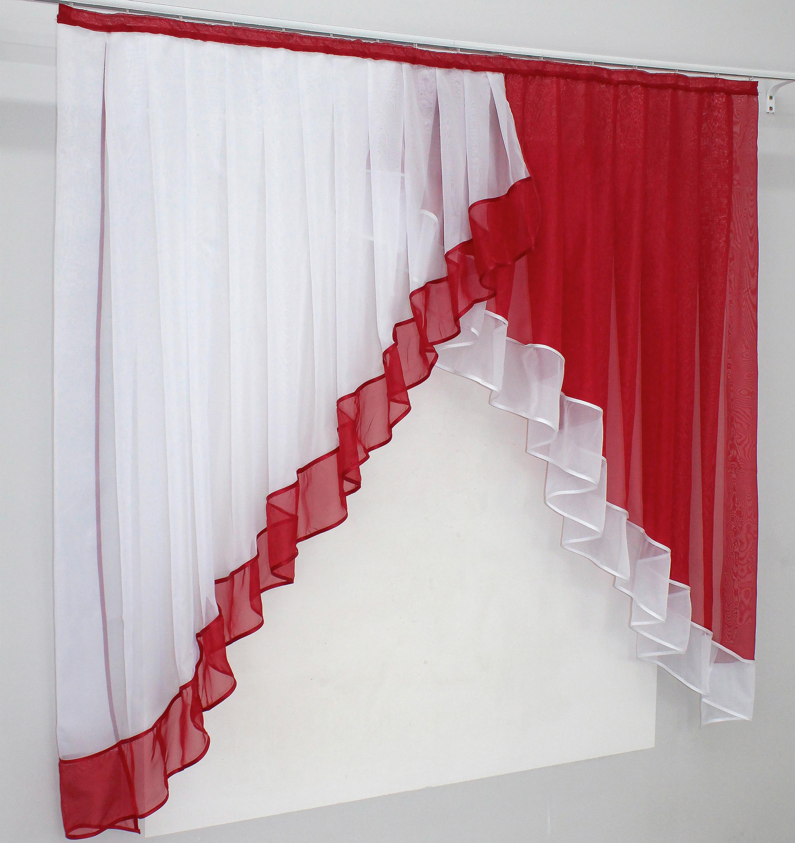 Занавеска кухонная VR-Textil № 023к 150х150 см Белый/Красный (50-092) - фото 2
