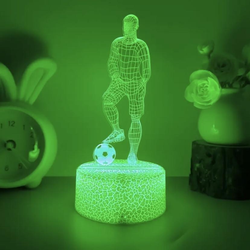 Светильник-ночник 3D Футболист Разноцветный (2606062679)