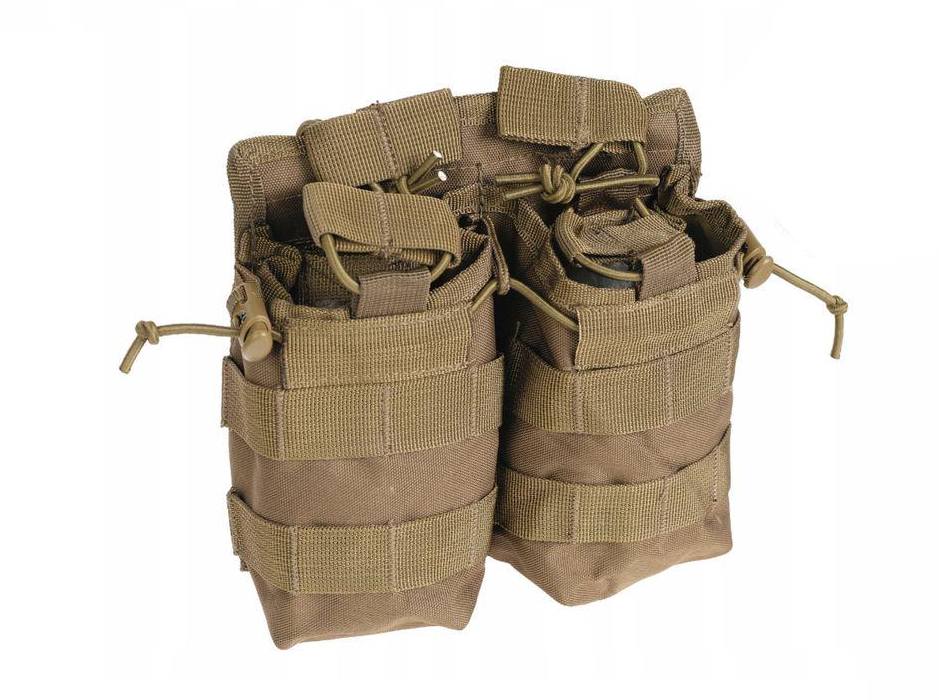 Двойная сумка для магазинов 7,62 AK M14 Molle Coyote