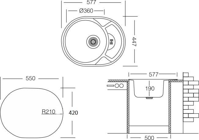 Кухонна мийка UKINOX FAL 577.447 GW 8K R - фото 2