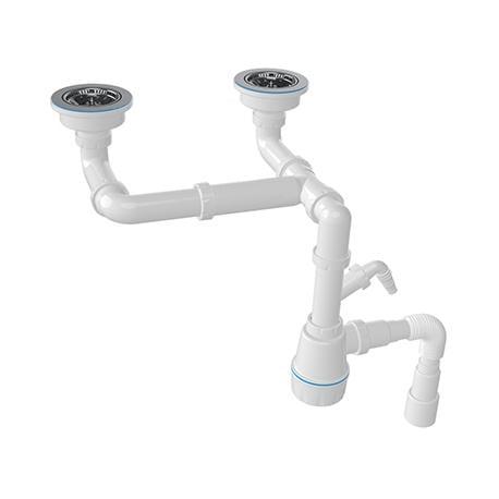 Сифон для кухонної мийки подвійний Nova 1192N (18219)