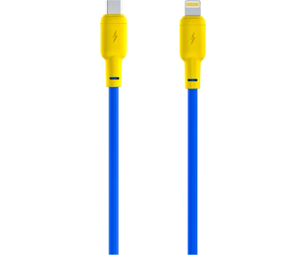 Кабель USB Gelius Full Silicon GP-UCN001 Type-C to Lightning Yellow/Blue - фото 1