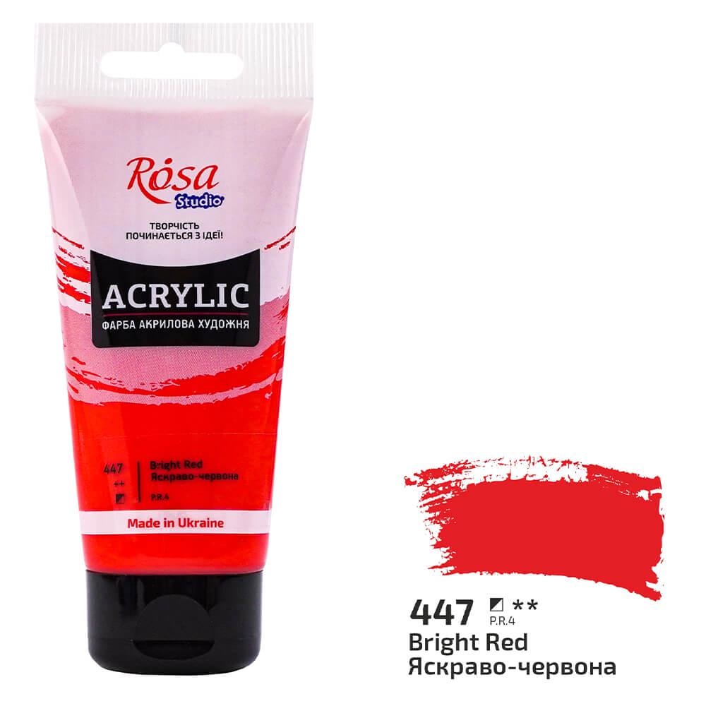 Акрилова фарба Rosa Studio 447 75 мл Яскраво-червоний (32241447) - фото 1 Акрилова фарба Rosa Studio 447 75 мл Яскраво-червоний (32241447) - фото 1