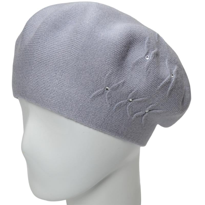 Берет женский из вискозной пряжи Novita Бинго L р. 57-58 Серо-голубой