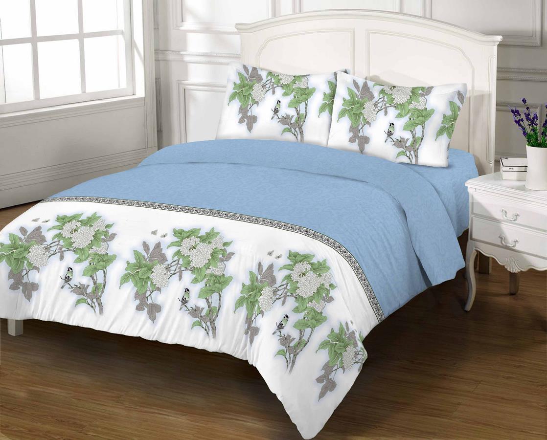 Комплект постельного белья Zastelli 20254 бязь двуспальное 175х210 Голубой