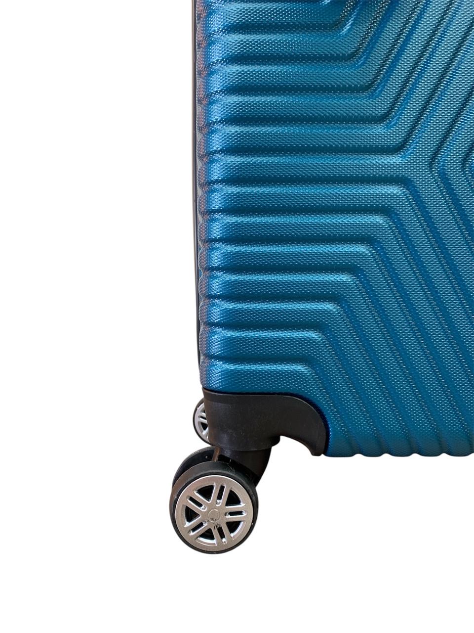 Валіза Polo ПК009-S полікарбонат на 4-х подвійних колесах маленька S 50 л Темно-бірюзовий - фото 2