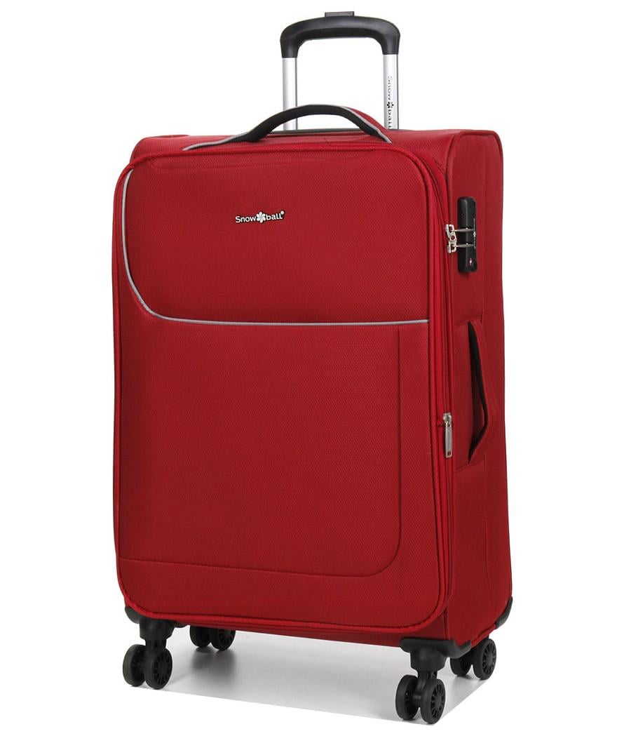 Чемодан Snowball 22204 тканевый средний 65/13 л 69х41х24 см Красный