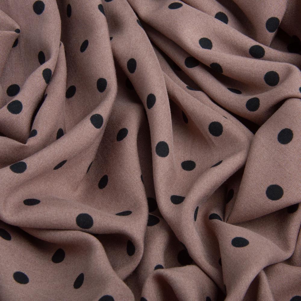 Ткань платяная штапель вискоза Горошек 130 г/м2 145 см Бежевый (26618)