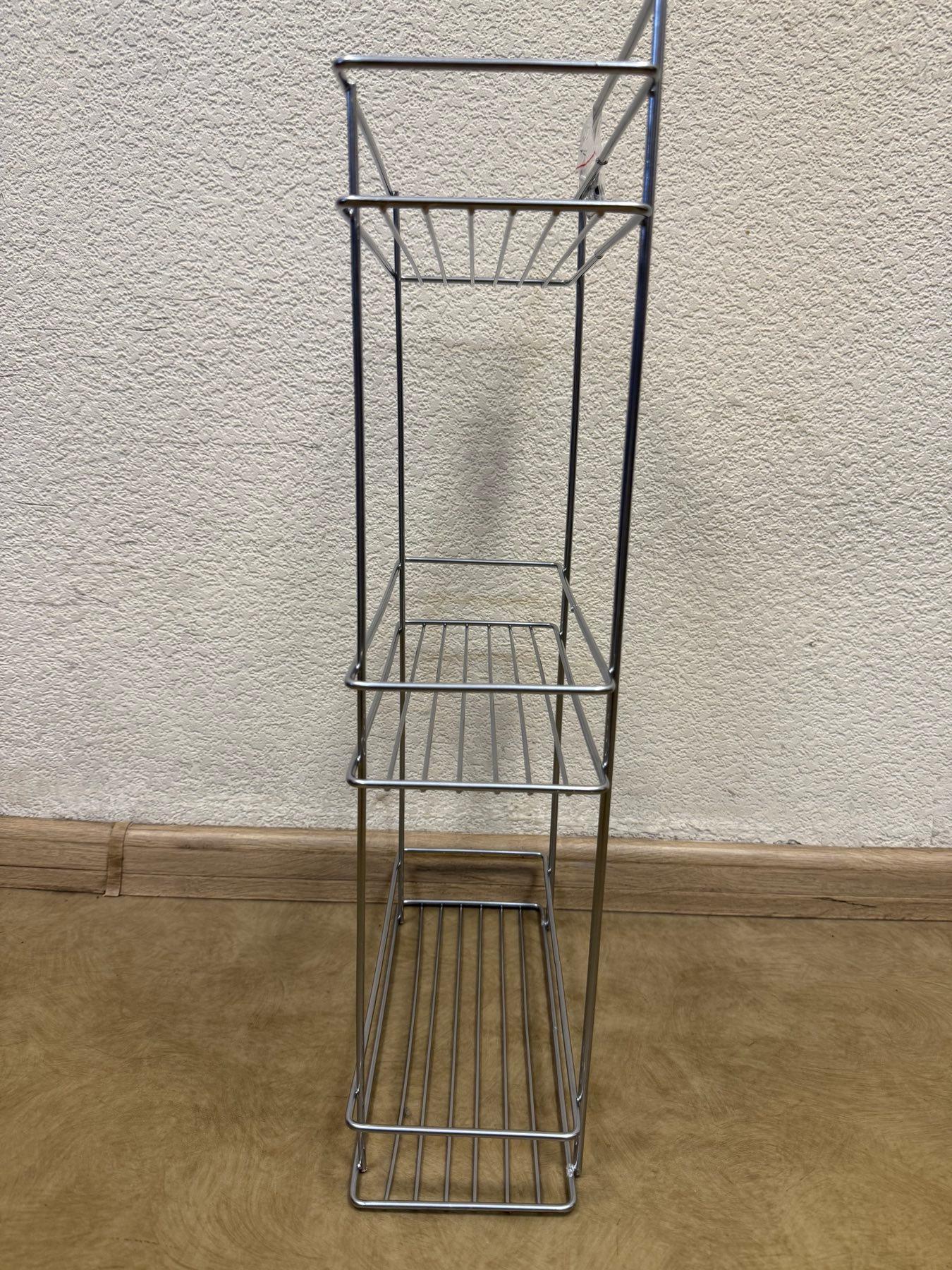 Полка Mobility 3-х ярусная для ванной комнаты металлическая прямая 28х12х56 см (29431598) - фото 5