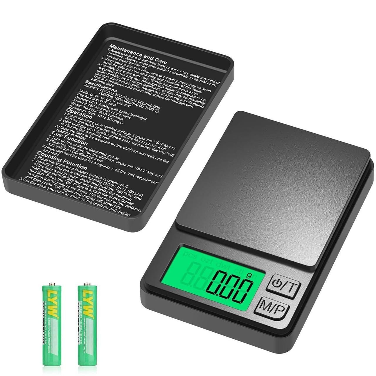 Ваги електронні ювелірні цифрові до 1 кг LCD-дисплей Чорний (HP051716)
