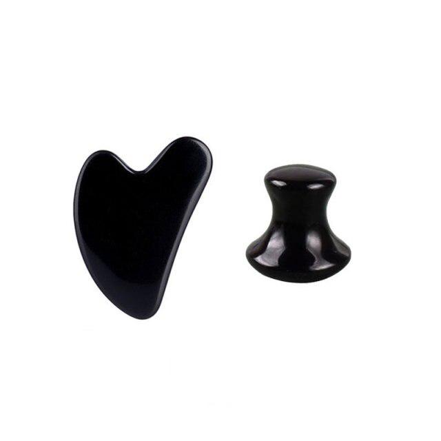 Набор нефритовых массажёров скребок и грибок ГуаШа Черный (4d822e6c) Набор нефритовых массажёров скребок и грибок ГуаШа Черный (4d822e6c)