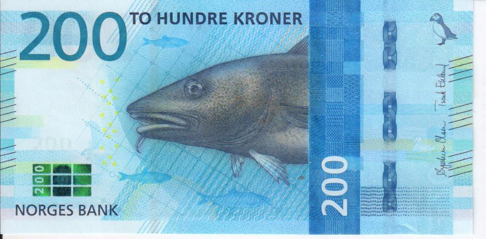 Коллекционная банкнота Норвегия 200 крон 2016 UNC P55 (Б07200)