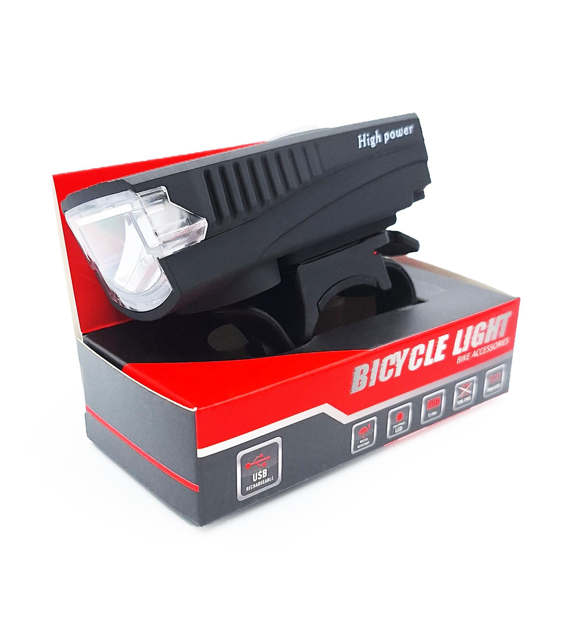 Фара велосипедная передняя BeCool FL1588 USB с электрозвонком 350 Лм (G0000699)