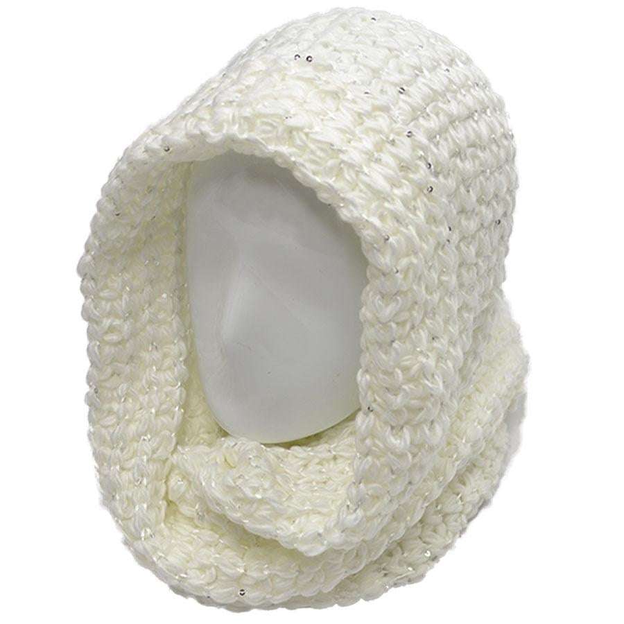 Хомут женский Lirus Магия полушерстяной с пайетками ХL/р. 57-58 Белый